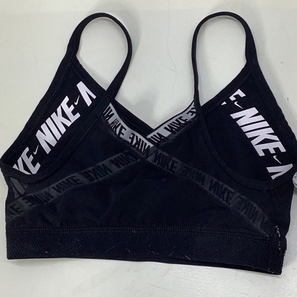 Nike Black Sports Bra with V-Neck and Elastic Band - Picture 4 of 6